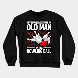 Cute Bowling Women Men Grandpa Bowler Team Bowlin Lane Spare Crewneck Sweatshirt